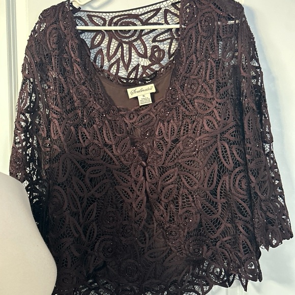 $900 SOULMATES size XL 100% Silk Soutache Beaded Formal Dress Gown skirt jacket - Picture 3 of 12